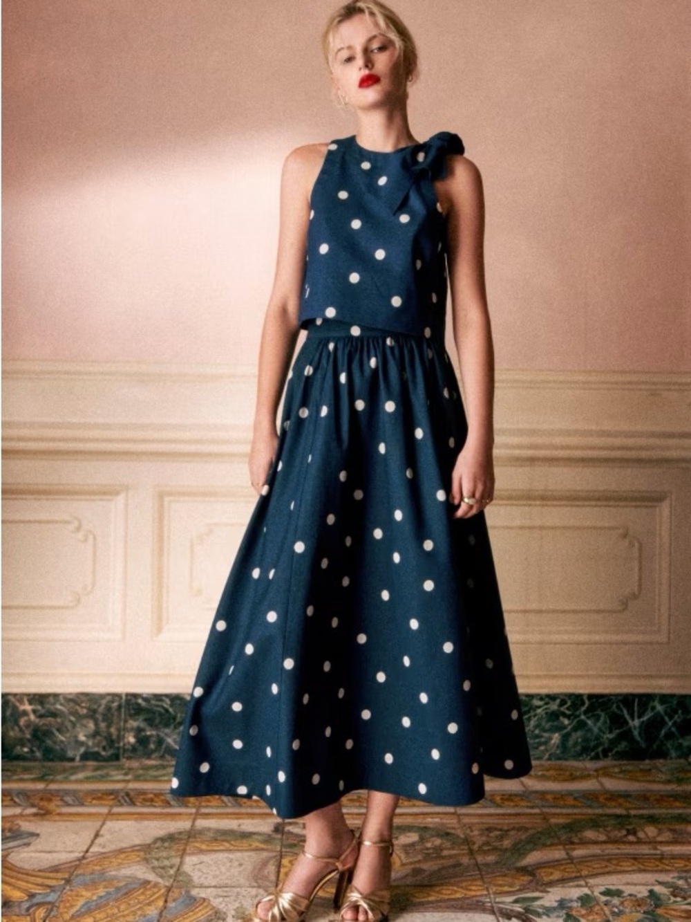 Sezane polka dot skirt
